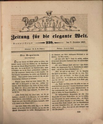 Zeitung für die elegante Welt Donnerstag 7. Dezember 1837