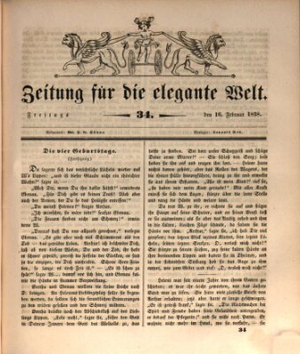 Zeitung für die elegante Welt Freitag 16. Februar 1838