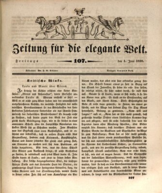 Zeitung für die elegante Welt Freitag 1. Juni 1838