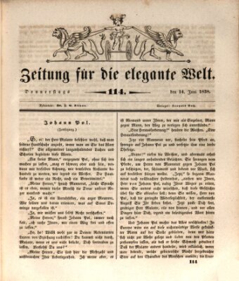 Zeitung für die elegante Welt Donnerstag 14. Juni 1838