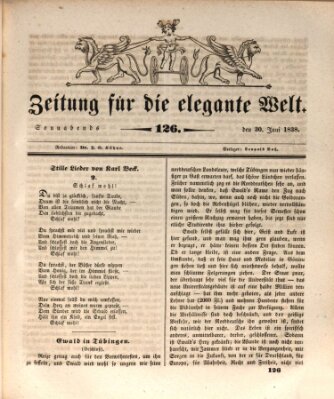 Zeitung für die elegante Welt Samstag 30. Juni 1838