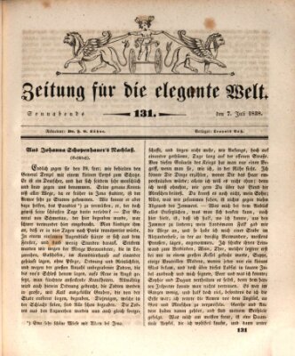 Zeitung für die elegante Welt Samstag 7. Juli 1838