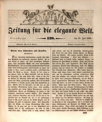 Zeitung für die elegante Welt Dienstag 17. Juli 1838