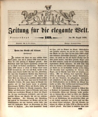 Zeitung für die elegante Welt Donnerstag 30. August 1838