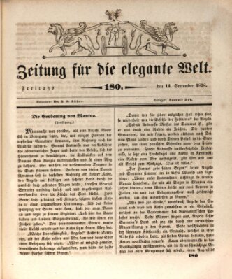 Zeitung für die elegante Welt Freitag 14. September 1838