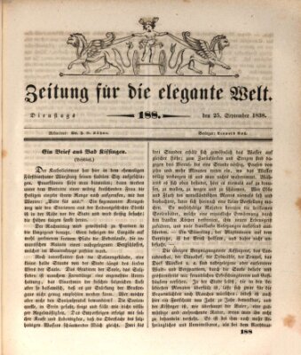 Zeitung für die elegante Welt Dienstag 25. September 1838