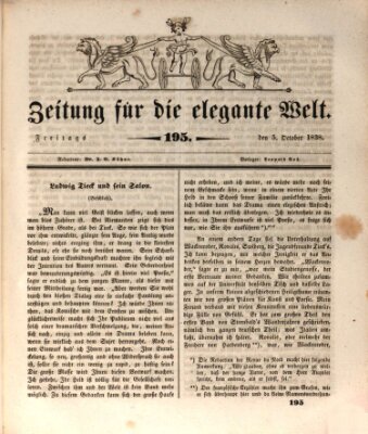 Zeitung für die elegante Welt Freitag 5. Oktober 1838