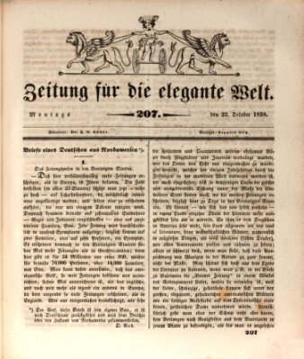 Zeitung für die elegante Welt Montag 22. Oktober 1838