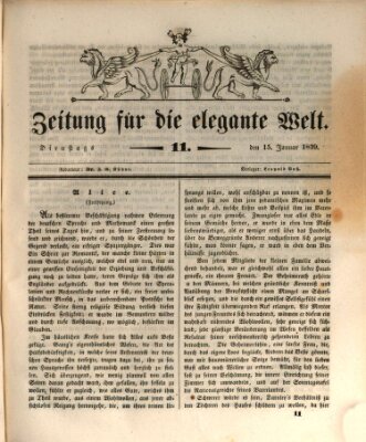 Zeitung für die elegante Welt Dienstag 15. Januar 1839