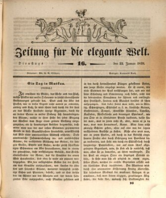 Zeitung für die elegante Welt Dienstag 22. Januar 1839
