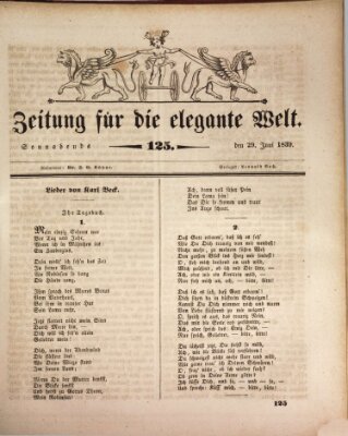 Zeitung für die elegante Welt Samstag 29. Juni 1839
