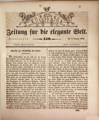 Zeitung für die elegante Welt Samstag 3. August 1839