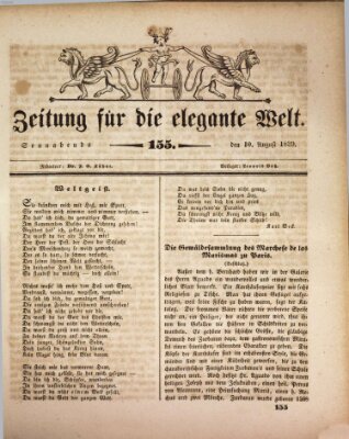 Zeitung für die elegante Welt Samstag 10. August 1839