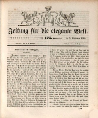 Zeitung für die elegante Welt Samstag 7. September 1839