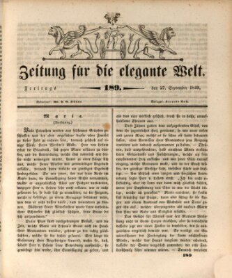 Zeitung für die elegante Welt Freitag 27. September 1839