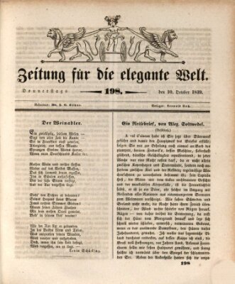 Zeitung für die elegante Welt Donnerstag 10. Oktober 1839