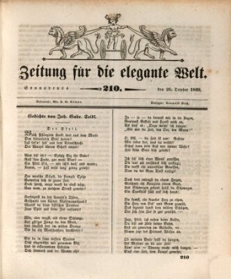 Zeitung für die elegante Welt Samstag 26. Oktober 1839