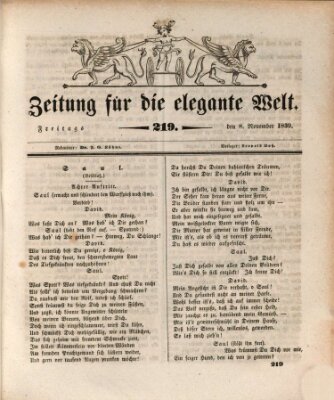 Zeitung für die elegante Welt Freitag 8. November 1839