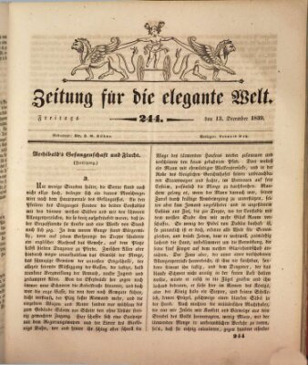 Zeitung für die elegante Welt Freitag 13. Dezember 1839