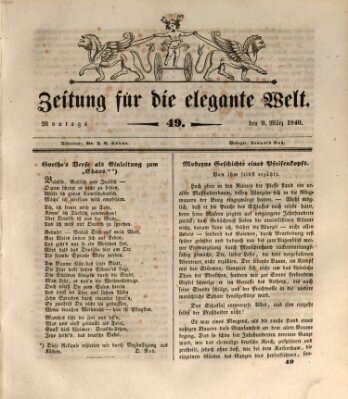 Zeitung für die elegante Welt Montag 9. März 1840
