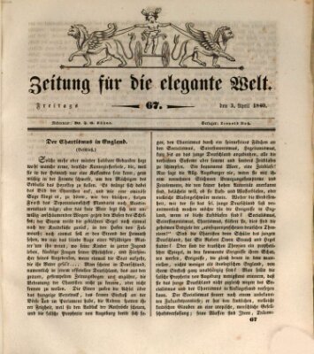 Zeitung für die elegante Welt Freitag 3. April 1840
