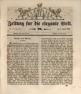 Zeitung für die elegante Welt Dienstag 7. April 1840