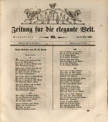 Zeitung für die elegante Welt Samstag 9. Mai 1840