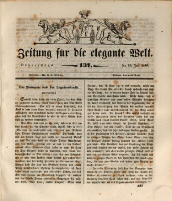 Zeitung für die elegante Welt Donnerstag 16. Juli 1840