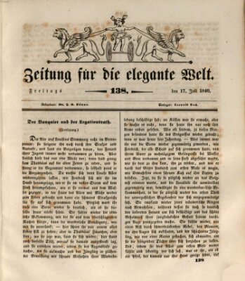 Zeitung für die elegante Welt Freitag 17. Juli 1840