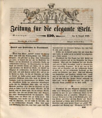 Zeitung für die elegante Welt Montag 3. August 1840
