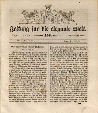 Zeitung für die elegante Welt Donnerstag 6. August 1840