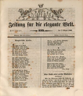 Zeitung für die elegante Welt Freitag 7. August 1840