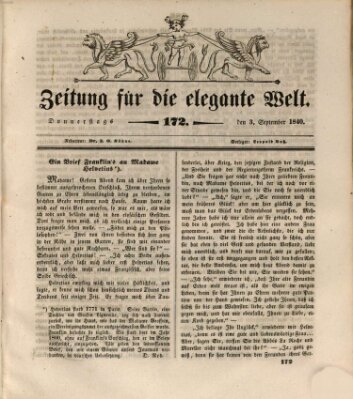 Zeitung für die elegante Welt Donnerstag 3. September 1840