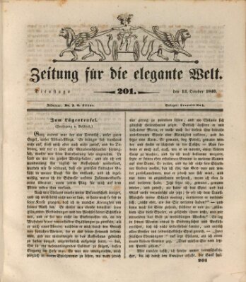 Zeitung für die elegante Welt Dienstag 13. Oktober 1840