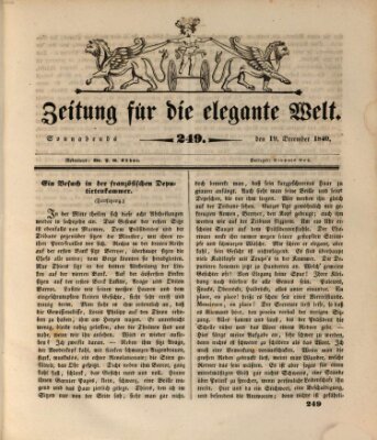 Zeitung für die elegante Welt Samstag 19. Dezember 1840