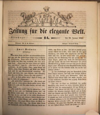 Zeitung für die elegante Welt Dienstag 19. Januar 1841