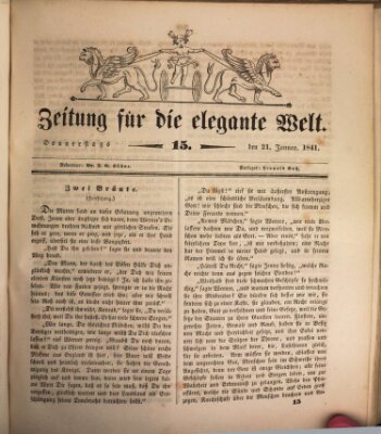 Zeitung für die elegante Welt Donnerstag 21. Januar 1841
