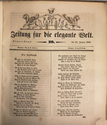 Zeitung für die elegante Welt Donnerstag 28. Januar 1841