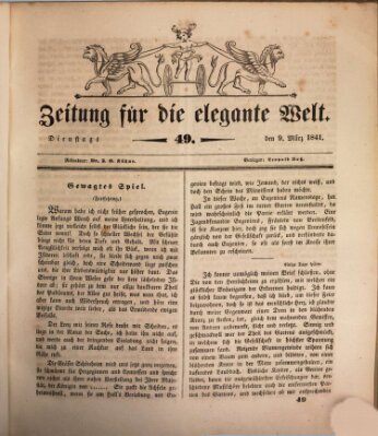 Zeitung für die elegante Welt Dienstag 9. März 1841
