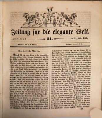 Zeitung für die elegante Welt Freitag 12. März 1841
