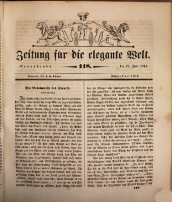 Zeitung für die elegante Welt Samstag 19. Juni 1841