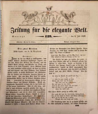 Zeitung für die elegante Welt Montag 5. Juli 1841