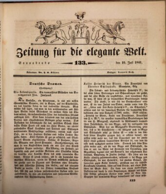 Zeitung für die elegante Welt Samstag 10. Juli 1841