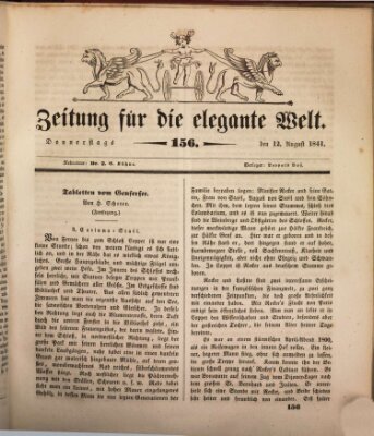 Zeitung für die elegante Welt Donnerstag 12. August 1841
