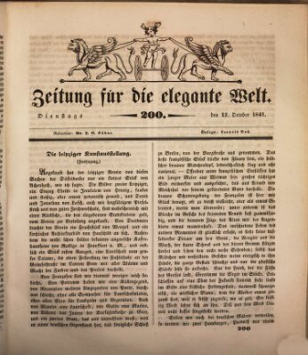 Zeitung für die elegante Welt Dienstag 12. Oktober 1841
