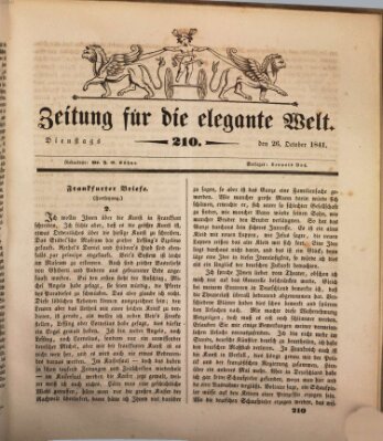 Zeitung für die elegante Welt Dienstag 26. Oktober 1841