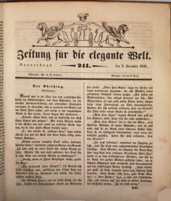 Zeitung für die elegante Welt Donnerstag 9. Dezember 1841