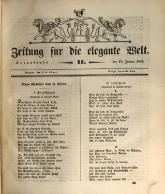 Zeitung für die elegante Welt Samstag 15. Januar 1842