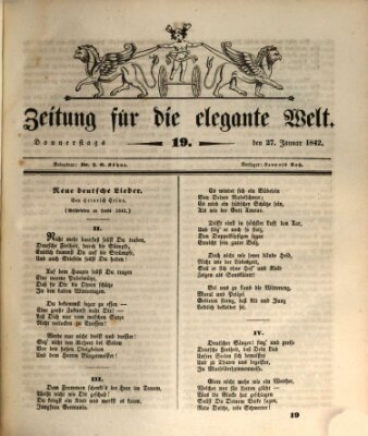 Zeitung für die elegante Welt Donnerstag 27. Januar 1842