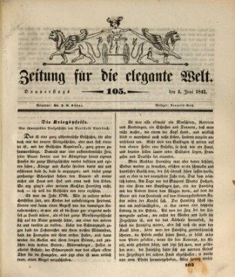 Zeitung für die elegante Welt Donnerstag 2. Juni 1842